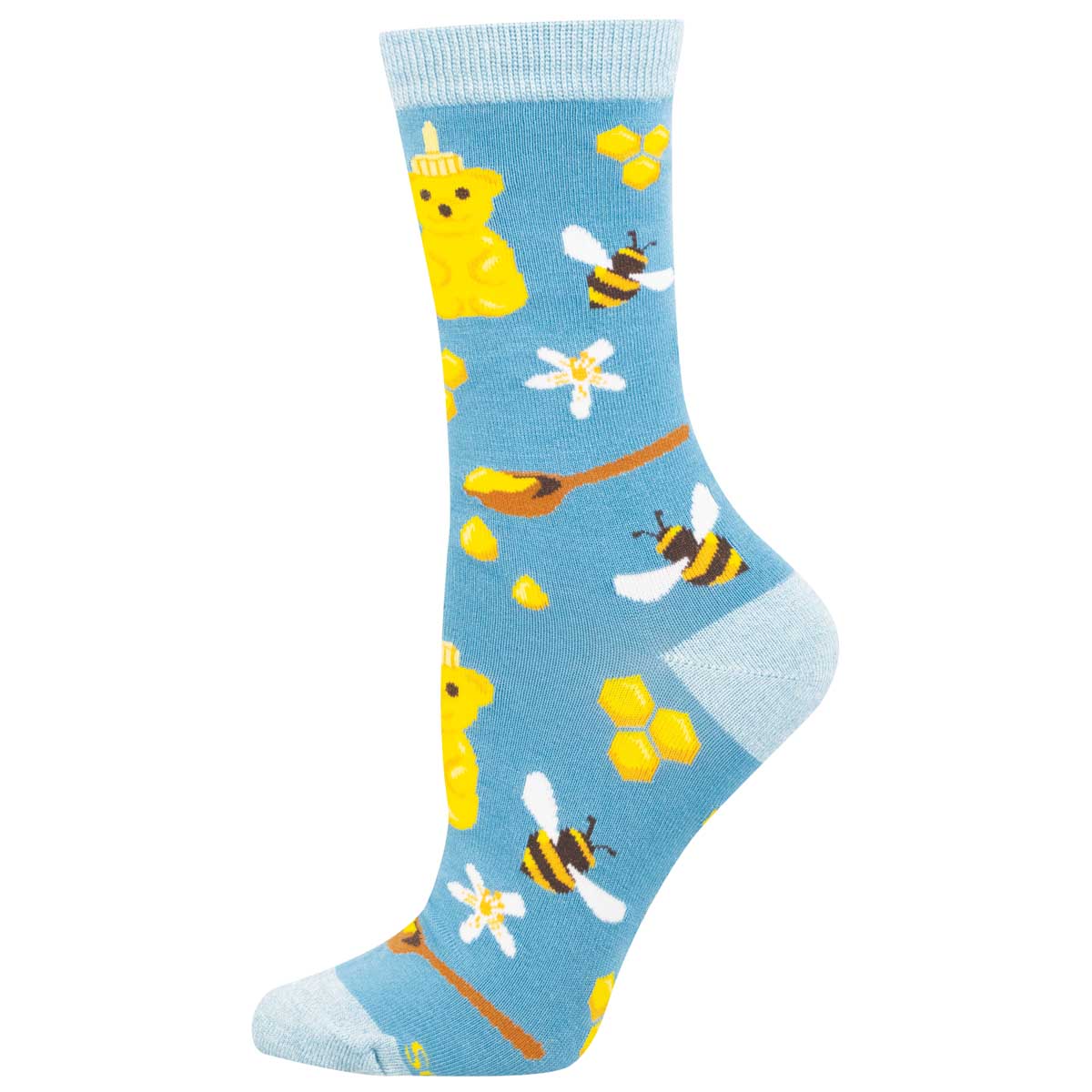 blue honey please sock with bees and honey bear