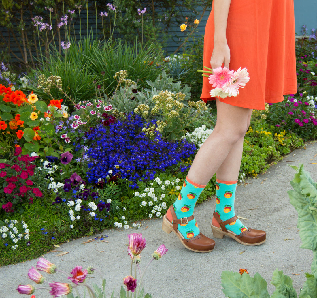 peach socks