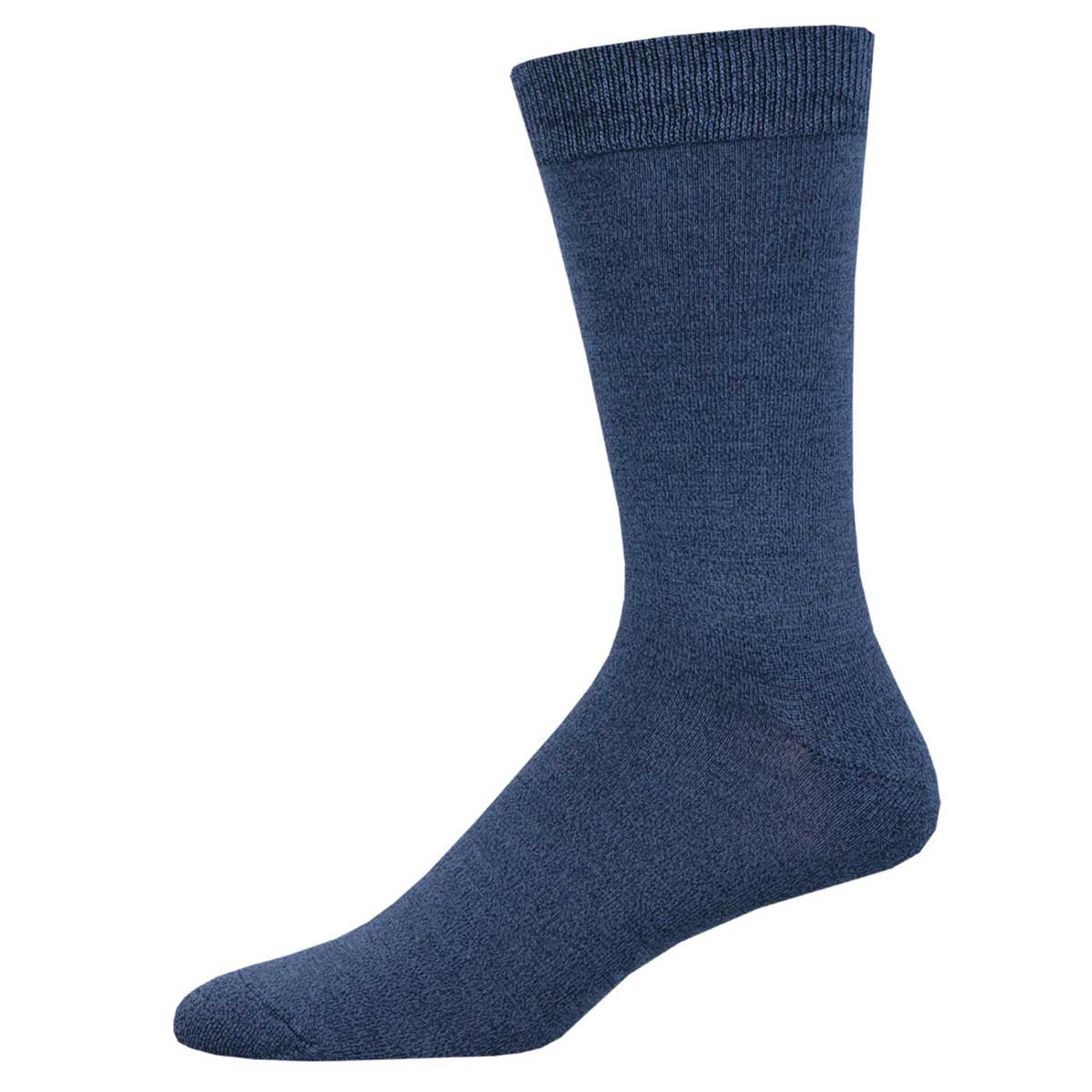 A pair of elegant navy bamboo socks against a white background.