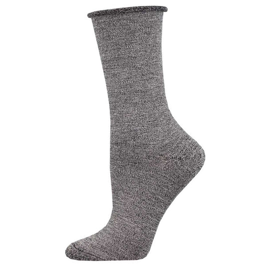 Gray roll-top bamboo sock