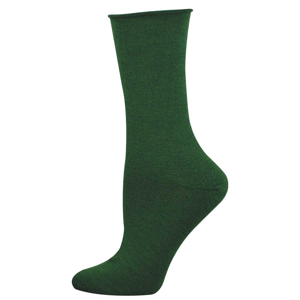 Green roll-top bamboo sock