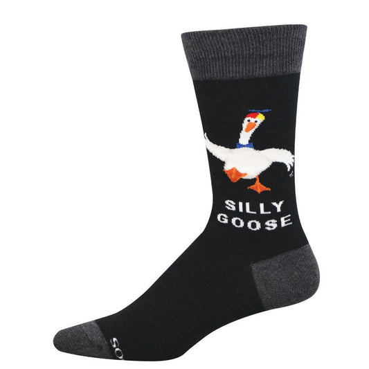 men's silly goose sock in black