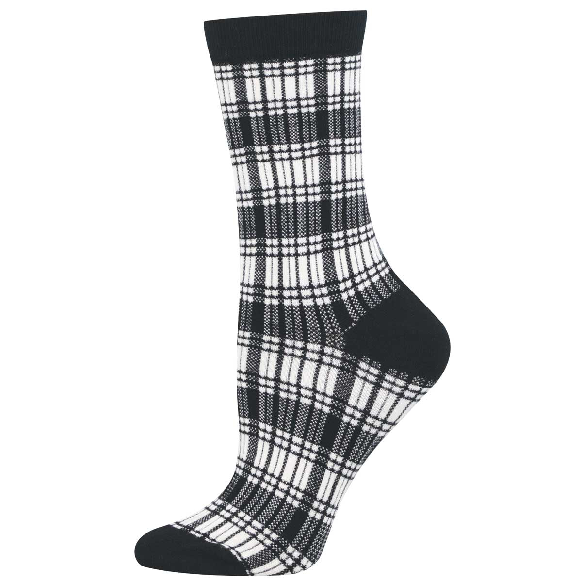 Black and white plaid sock