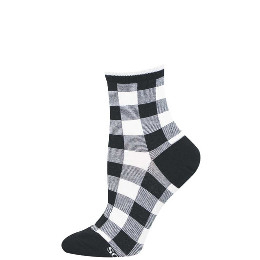 Black and white checkered sock